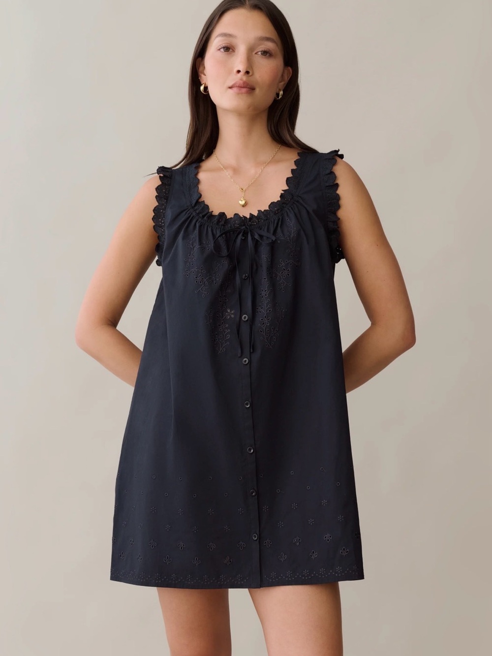 NWT sorella Caroline Cotton Dress Black